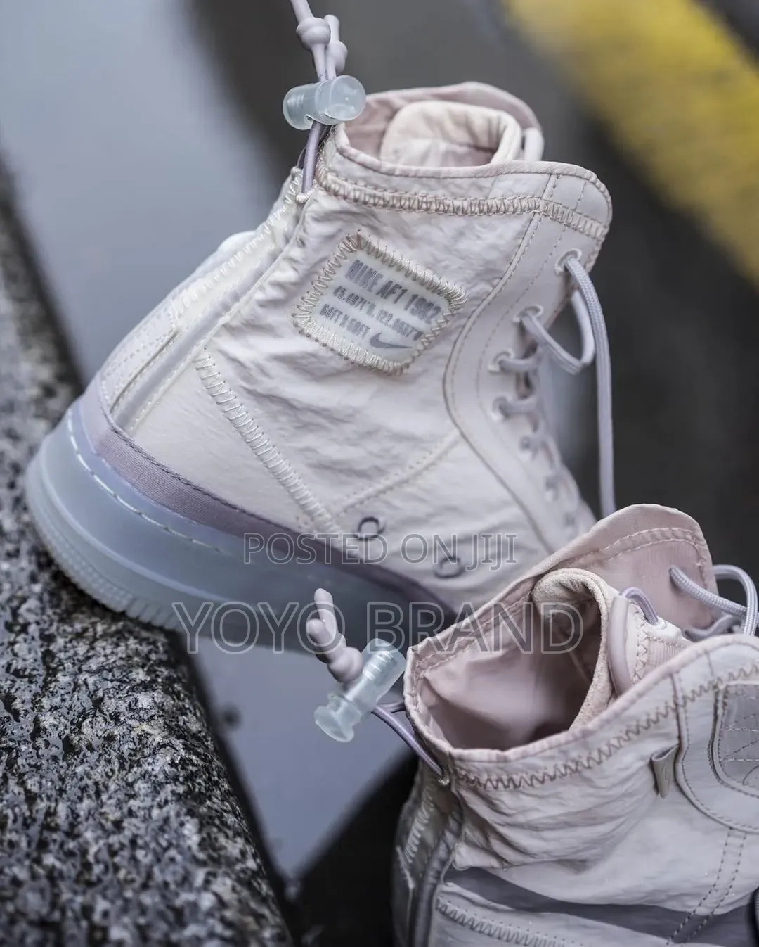 Nike Air Force 1 Shell High Top Light Gray/Desert Sand Unisex Shoes