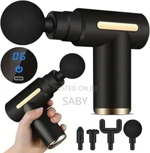 Mini Rechargeable 4-in-1 Massage Gun With Gold Detailing