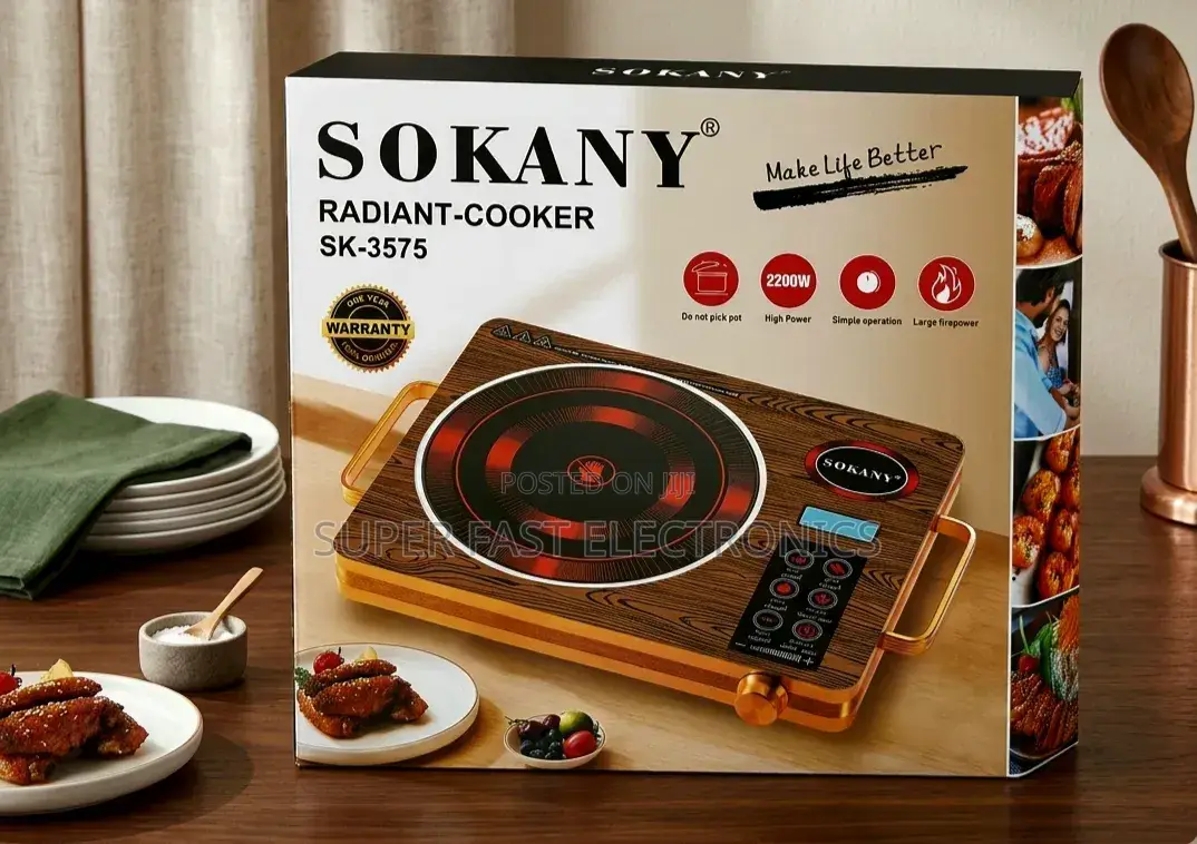 Sokany Radiant Cooker - 2200w Wood-Grain Infrared Burner