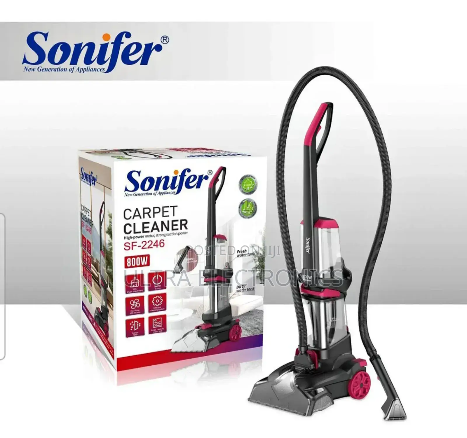 Vacuum Sonifer Sf-2246 800w Carpet Cleaner. It Features A