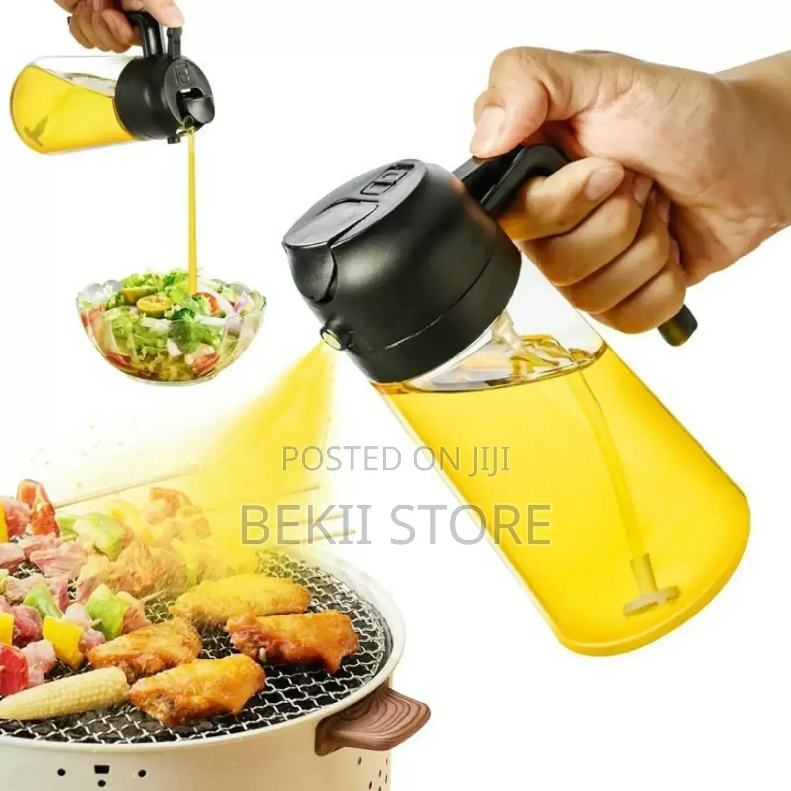 የምግብ ዘይት መጠቀሚያ ጠርሙስ 2 in 1 Oil Dispenser Sprayer