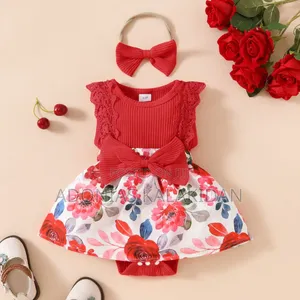 Babygirl Two Piece Set Floral Dress and Headband Set