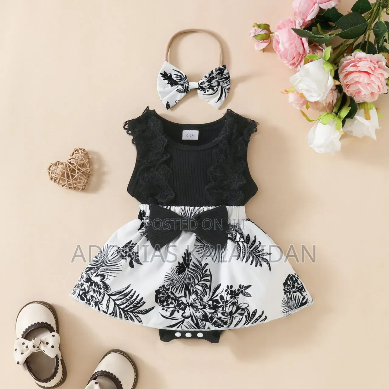 Babygirl Two Piece Set Floral Dress and Headband Set