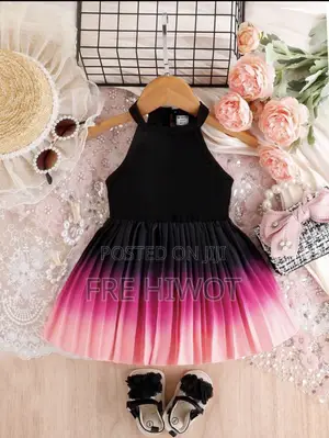 Baby Girl Elegant Minimalist Ombre Dress for Summer