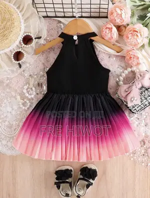 Baby Girl Elegant Minimalist Ombre Dress for Summer