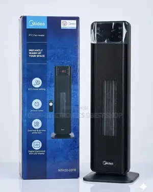 Midea Nth20-22fr PTC Fan Heater Sleek, Tower-Style Ceramic Fan Heater