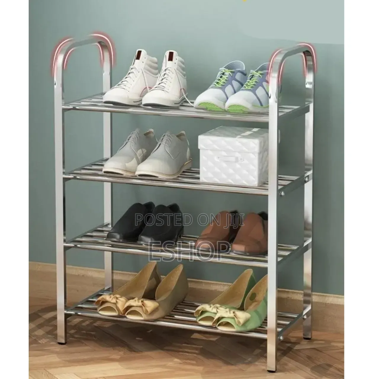 Rust-Proof 4-Tier Shoe Organizer for Indoor/Outdoor Use