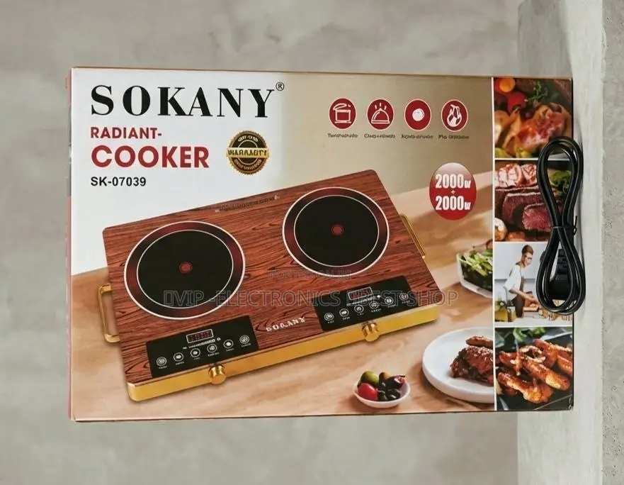 Sokany Ceramic Stove Radiant-Cooker 4000w Double Burner With Wood