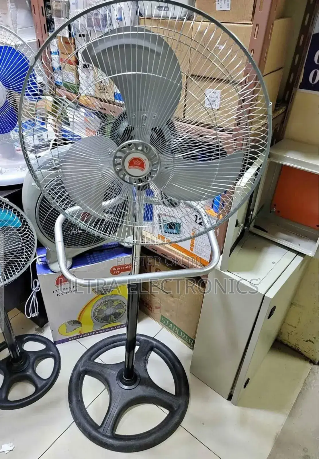 Fan Crown Brand Industrial Standing Fan, Typically Featuring