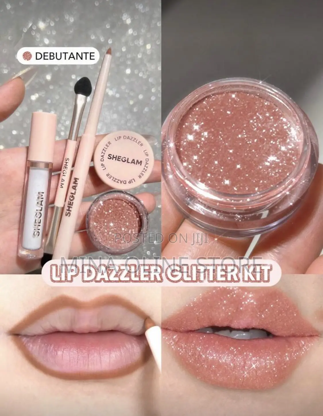 Sheglam Lip Dazzler Glitter Kit-Debutante Long-Lasting Glitter