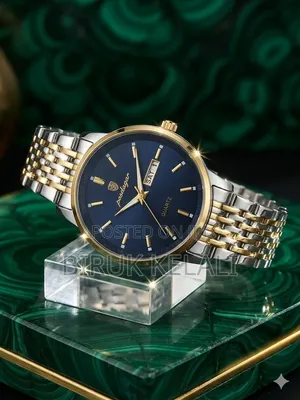 Poedagar Men's Luxury Quartz Watch Featuring a Blue Dial and a Two-Ton