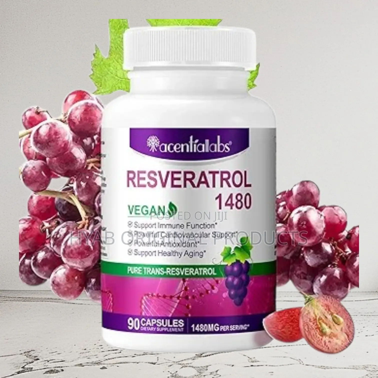 Resveratrol Supplement 1480mg, 90 Capsules