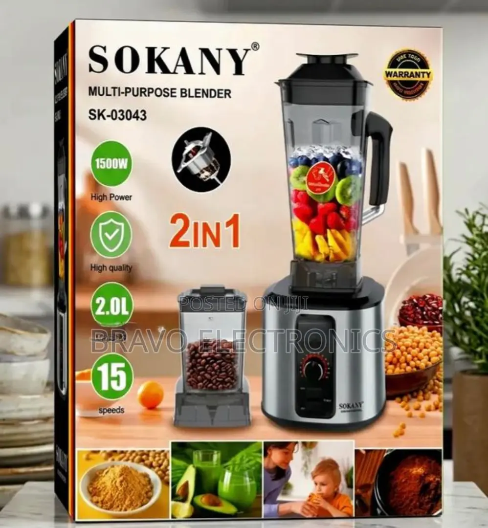 Sokany Blender 2 in 1 Multi Purpose High Power