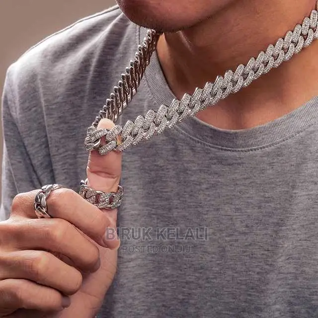 Hip Hop Miami Chain Necklace and Bracelets