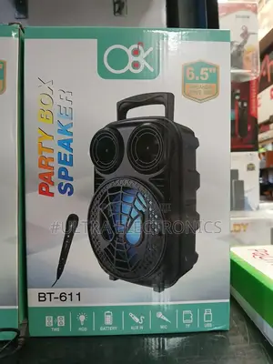 Party Box Speaker (Model Bt-611). Speaker Size: 6.5 Inches.