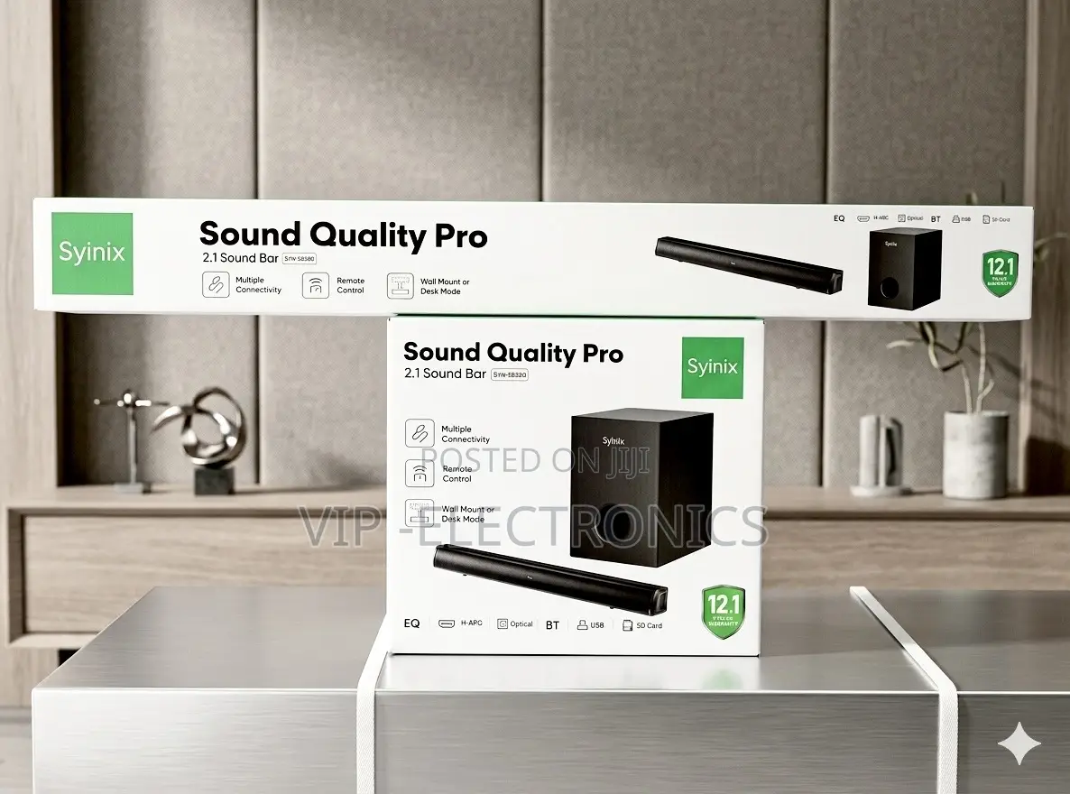 Syinix Sound Quality Pro 2.1 Sound Bar – Cinematic Audio With Wireless