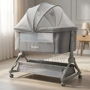 Baby Bedside Sleeper Crib With Storage Wheels (የልጆች ማሰተኛ እና ማዋያ )