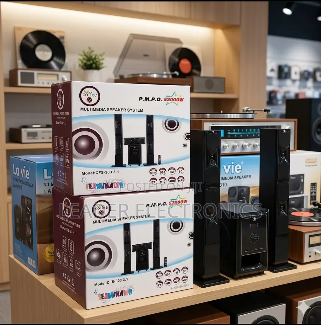 Coffee 3.1ch Multimedia Home Theater Speaker System – 52000w Powerful
