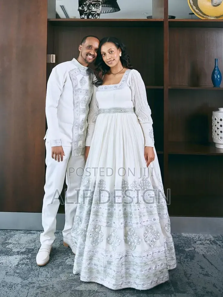 White Wedding Habesha Dresses Habesha Kemis