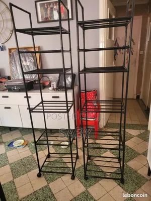 This Is a 6-Tier Rolling Kitchen Storage Rack in Black.