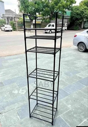 This Is a 6-Tier Rolling Kitchen Storage Rack in Black.