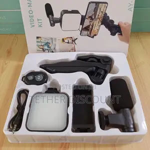 Video Vlogger Kits Microphone Led Fill Light Mini Trip ባለ3 እግር