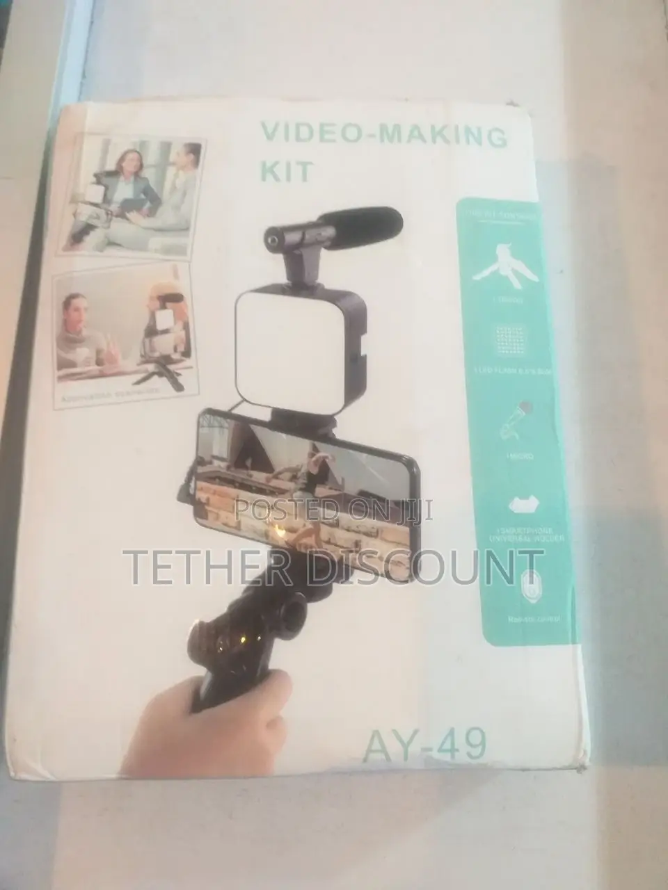Video Vlogger Kits Microphone Led Fill Light Mini Trip ባለ3 እግር
