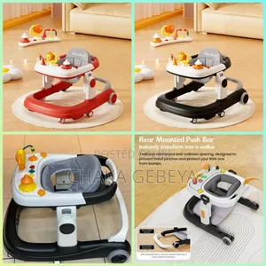 Premium Baby Walker – Modern Design, Music Panel, Smooth Wheels, Black