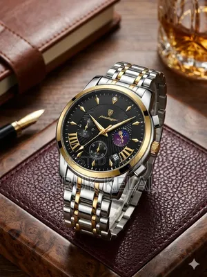 Poedagar 813 Luxury Stainless Steel Quartz Watch With a Black Dial