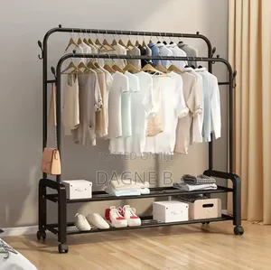Double Pole Garment Rack የልብስ ማስጫ