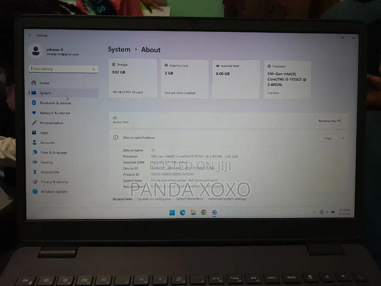 Laptop Dell Vostro 3000 8GB Intel Core i5 HDD 1T
