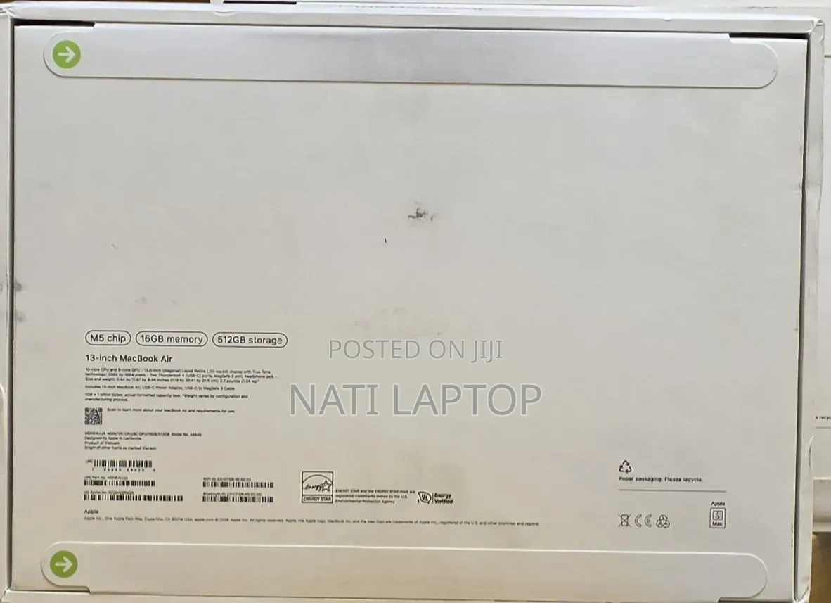 New Laptop Apple MacBook Air 2026 M5 13-inch 16GB Apple M5 SSD 512GB