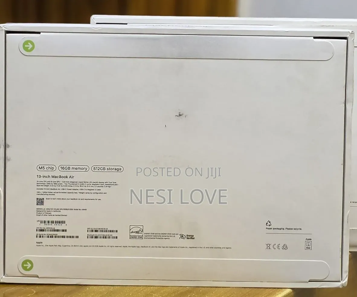 New Laptop Apple MacBook Air 2026 M5 13-inch 16GB SSD 512GB