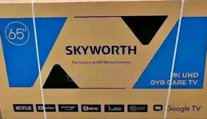 Skyworth 65" Google Smart Qled Tv 10 Years Warranty Free Delivery