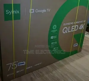 Syinix 75" Qled New 2026 Smart Tv 10 Years Warranty Free Delivery