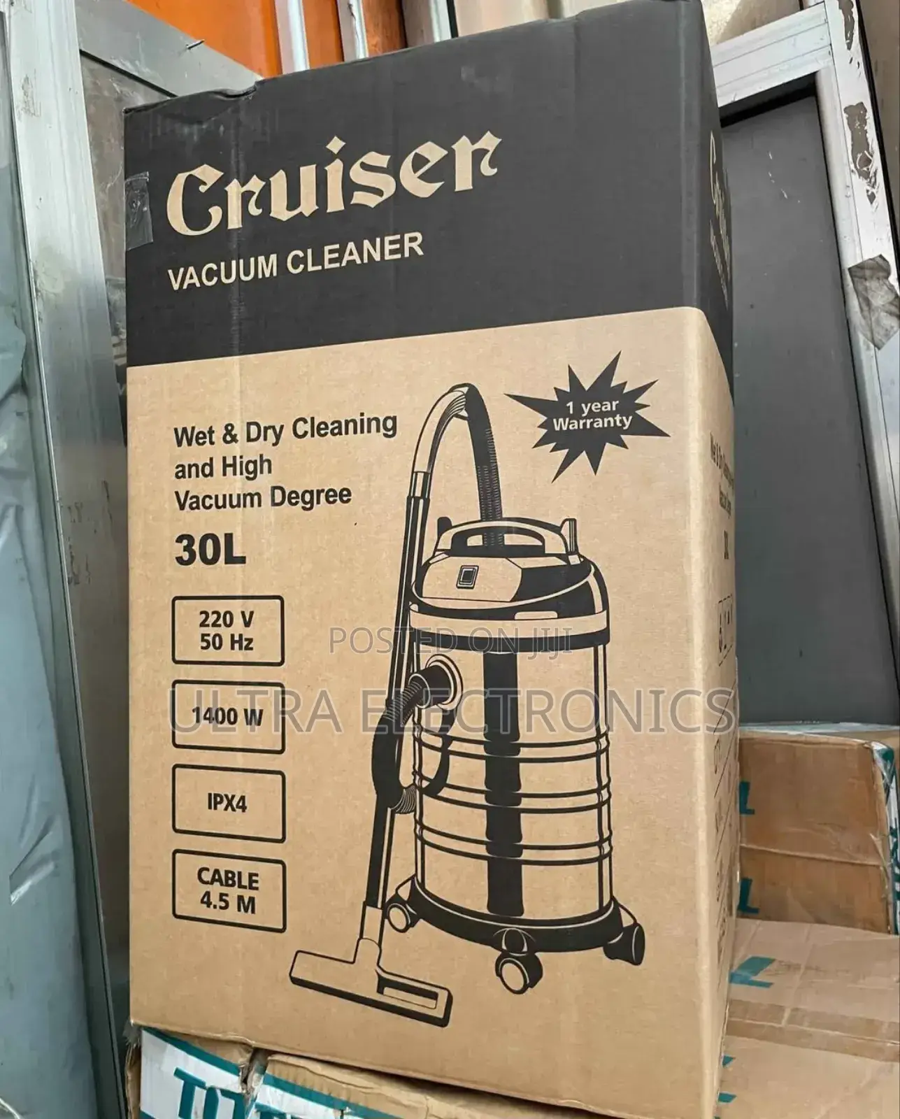 Cruiser Brand Wet and Dry Industrial Vacuum Cleaner.