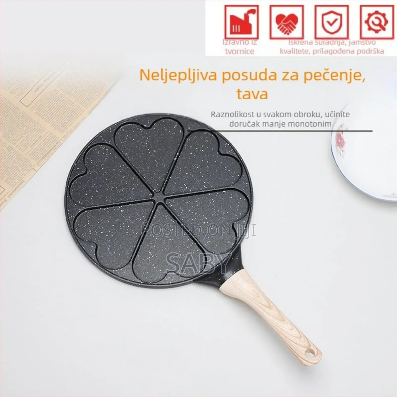 This Is a 7-Heart Non-Stick Breakfast Frying Pan