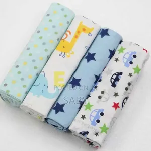 Set of Four 100% Cotton Flannel Receiving Blankets