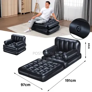 4'in-1 Black Multifunctional Inflatable Sofa Bed.