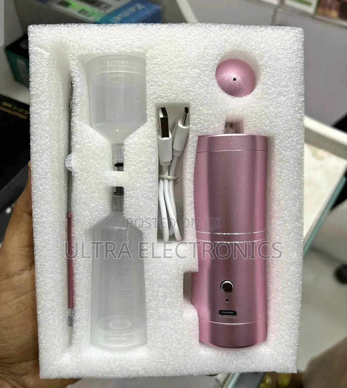 Portable Mini Airbrush Kit in Rose Pink The Set Includes a Handheld