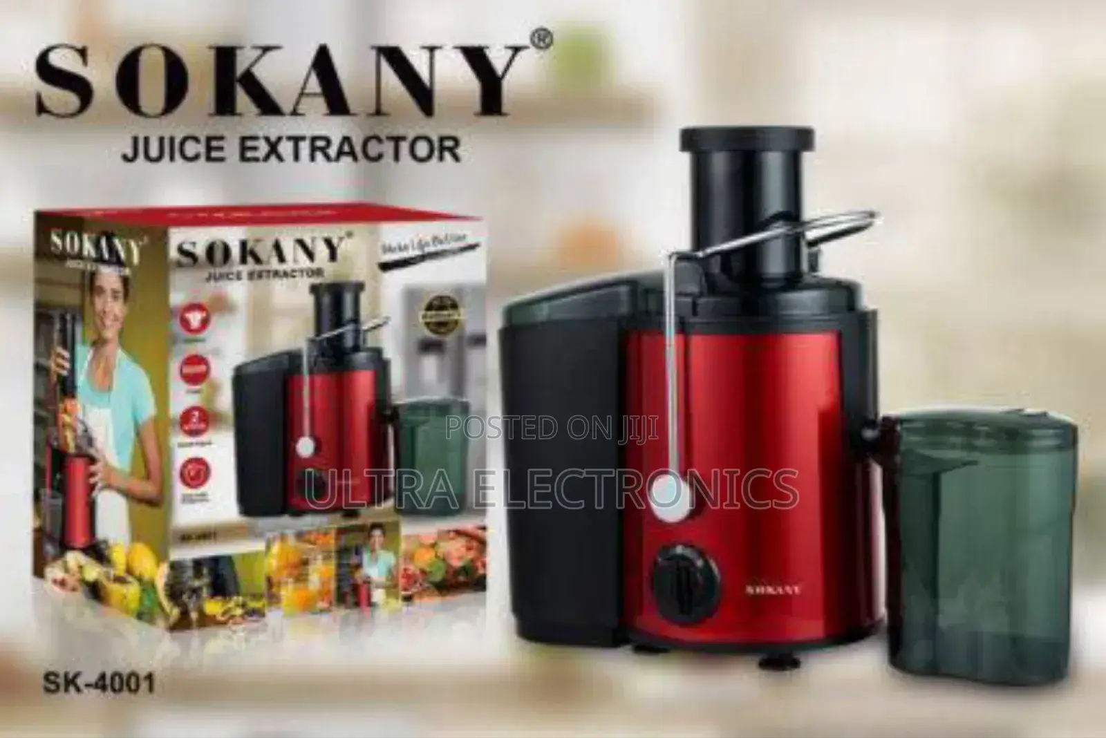 Sokany Sk-4001 Centrifugal Juice Extractor With an 800-Watt Motor