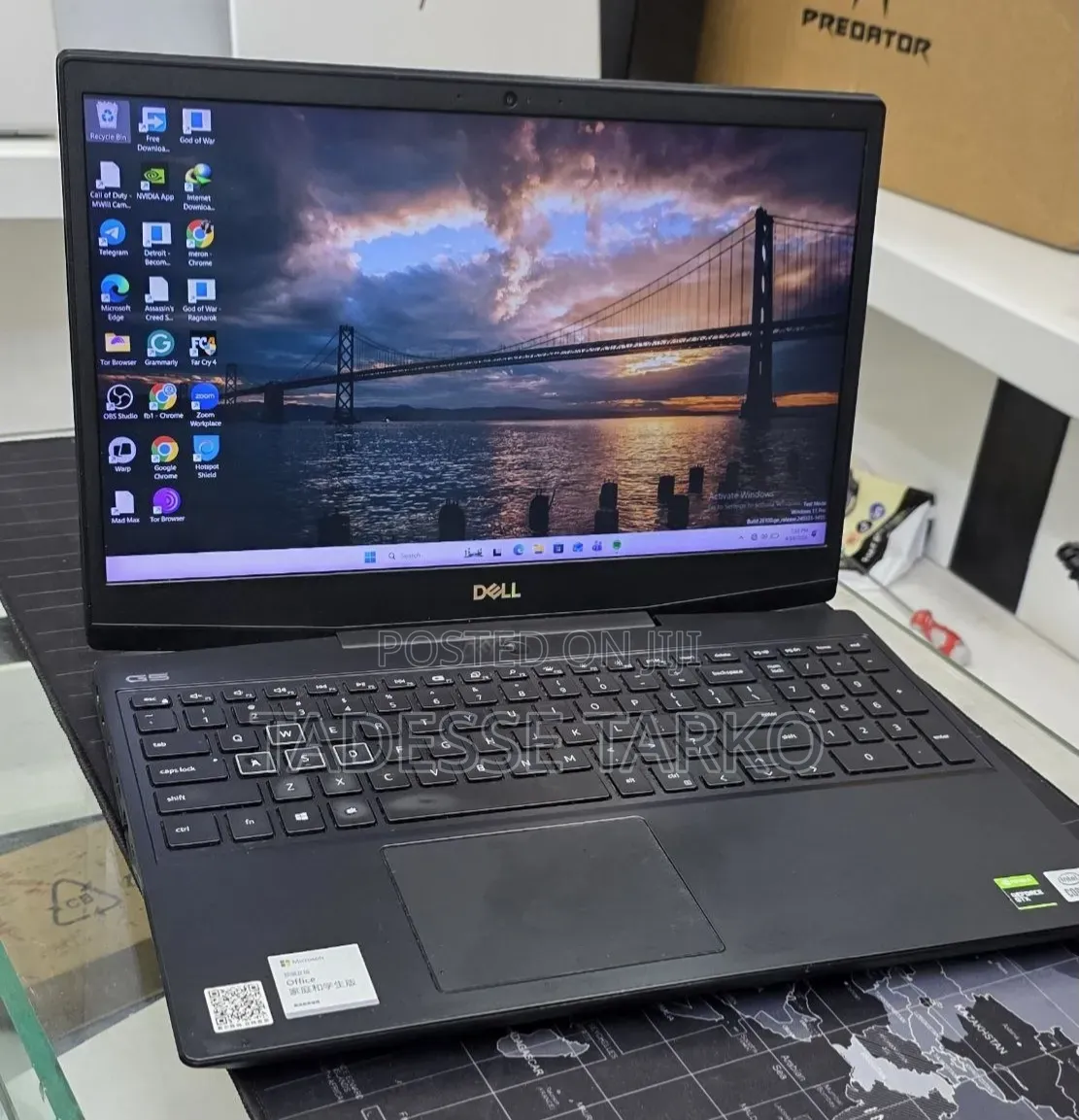 New Laptop Dell G15 5511 32GB Intel Core i7 SSD 512GB