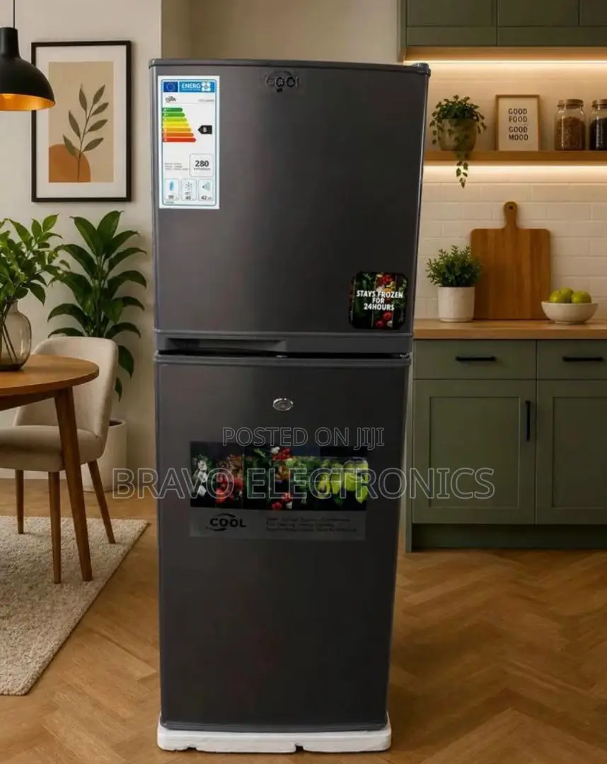 Cool Refrigerator 260 Double Door Top Dark Gray