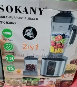 Sokany Sk-03043 2-in-1 Multi-Purpose Blender and Food Processor 1700w