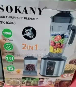 Sokany Sk-03043 2-in-1 Multi-Purpose Blender and Food Processor 1700w