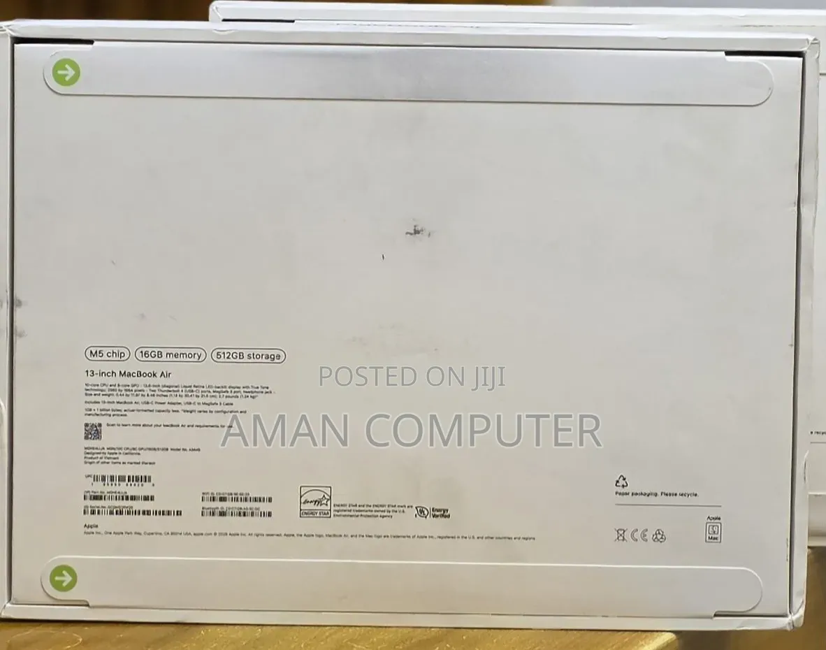 New Laptop Apple MacBook Air 2026 M5 13-inch 16GB Apple M5 SSD 512GB