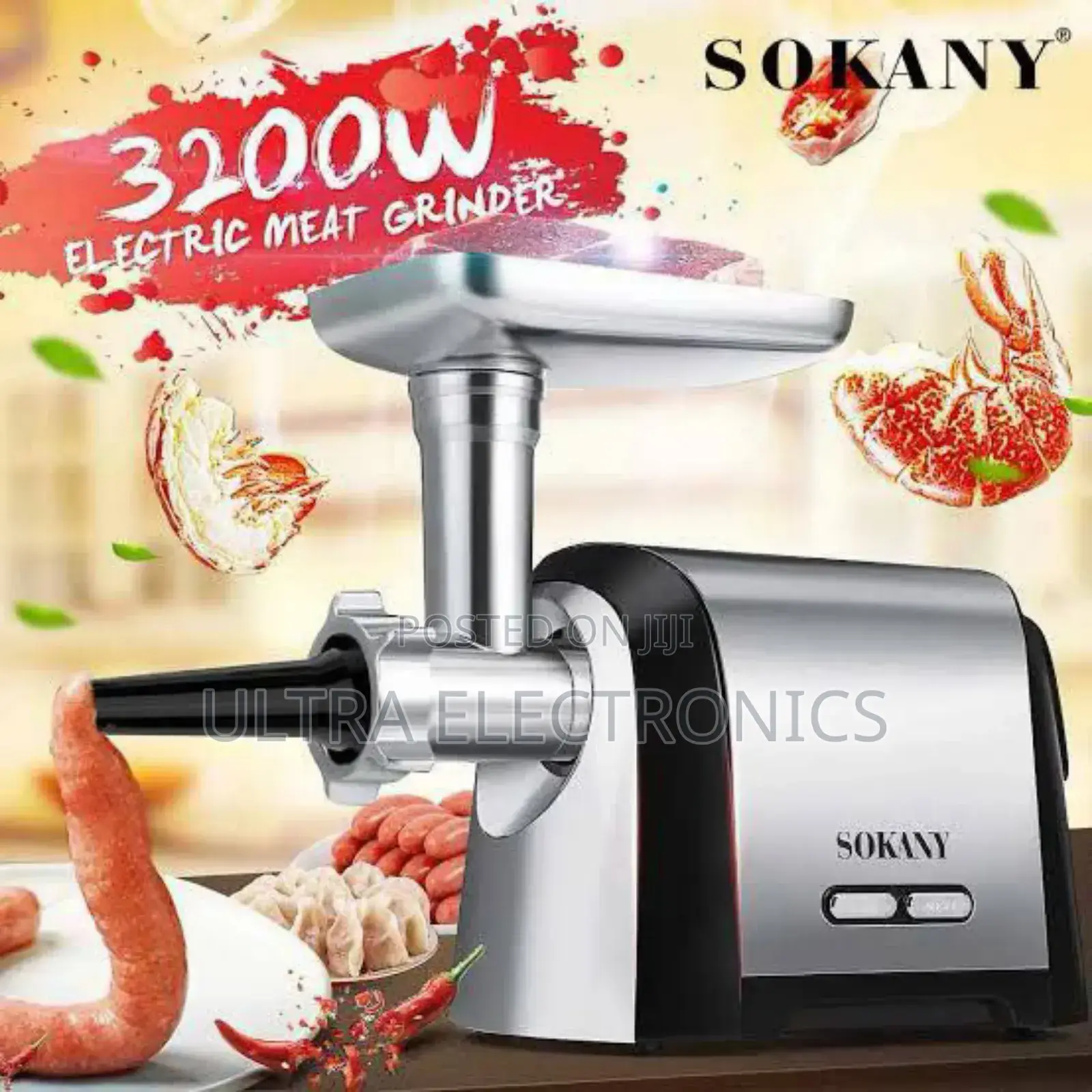 Sokany Sk-088 Electric Meat Grinder Featuring a 3200w Motor