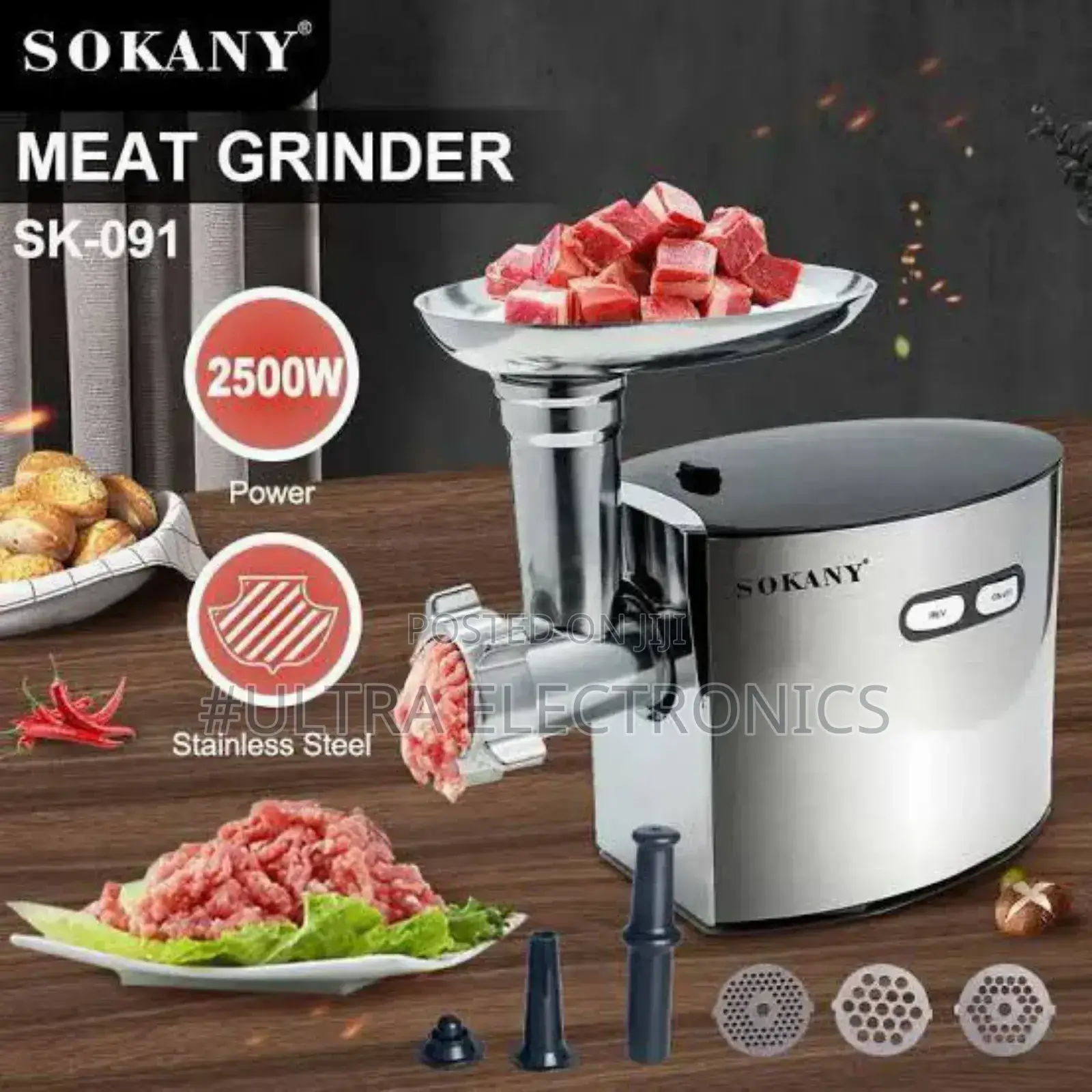 Sokany Sk-088 Electric Meat Grinder Featuring a 3200w Motor