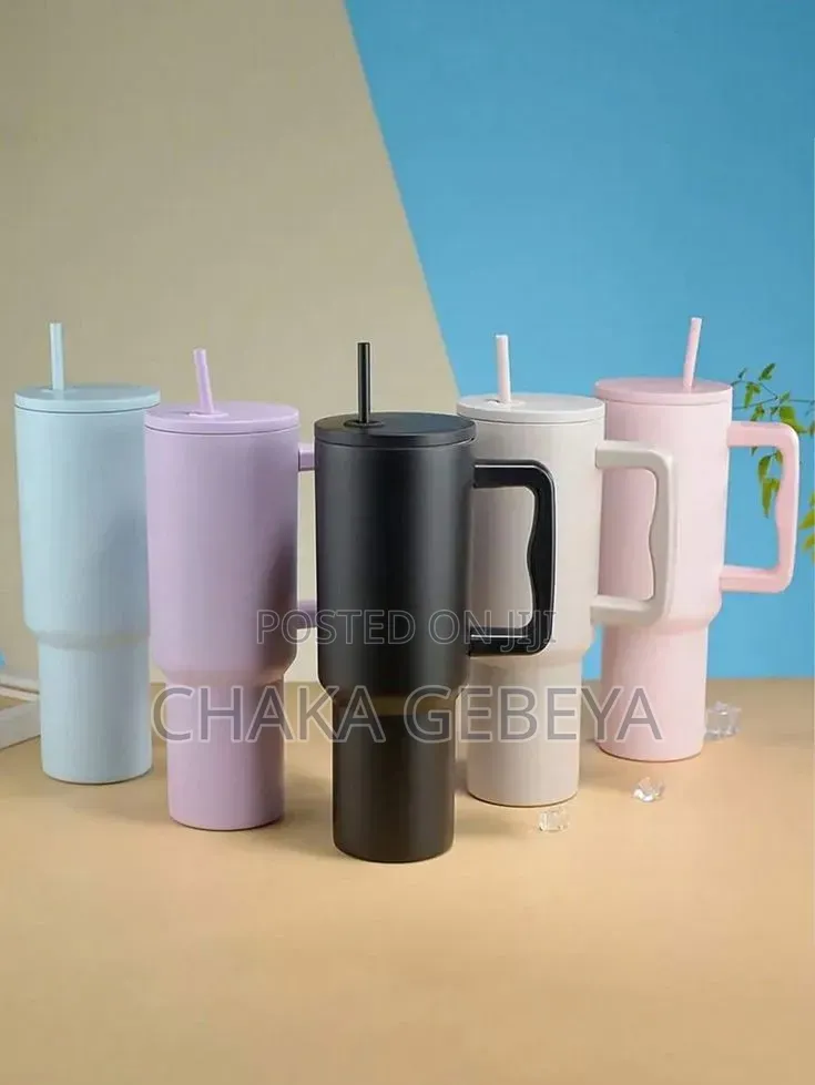 710ml Insulated Travel Mug - Stainless Steel, Straw, Shatterproof,