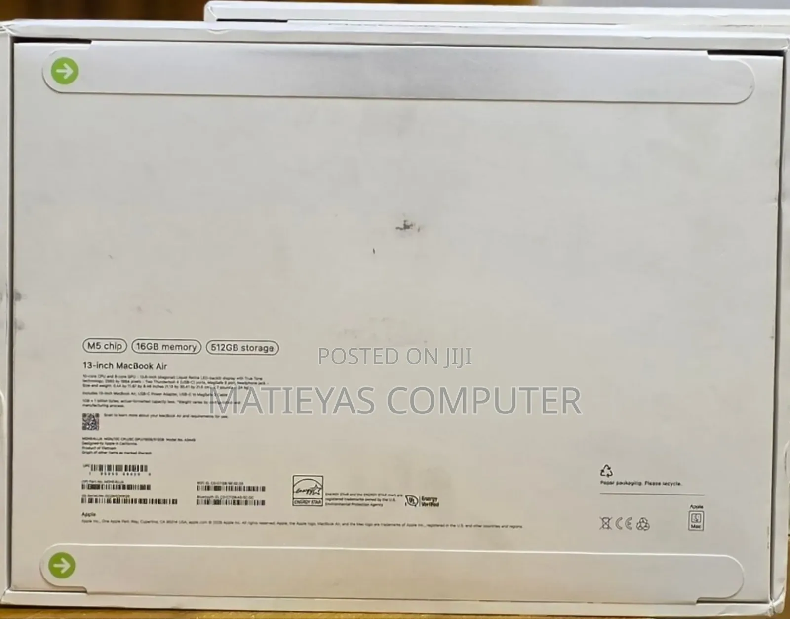 New Laptop Apple MacBook Air 2026 M5 16GB Apple M5 SSD 512GB